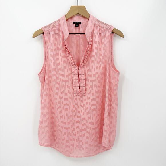 Ann Taylor Petite Sleeveless Blouse MP Pink Relaxed Lightweight Work Office Chic - Picture 3 of 11